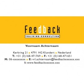 Set visitekaartjes Feedback...